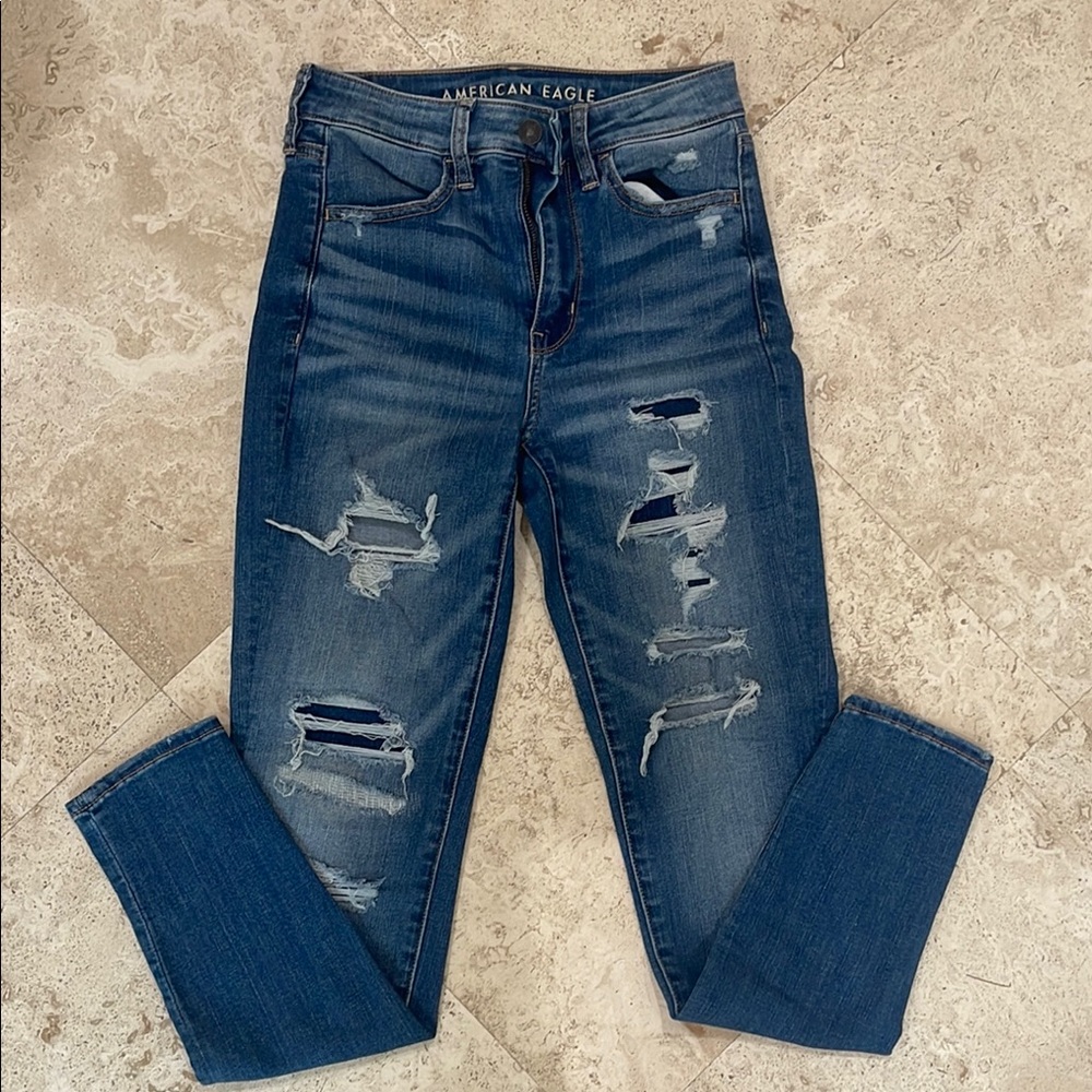 American Eagle Outfitters Blue Ankle Cropped Jeans